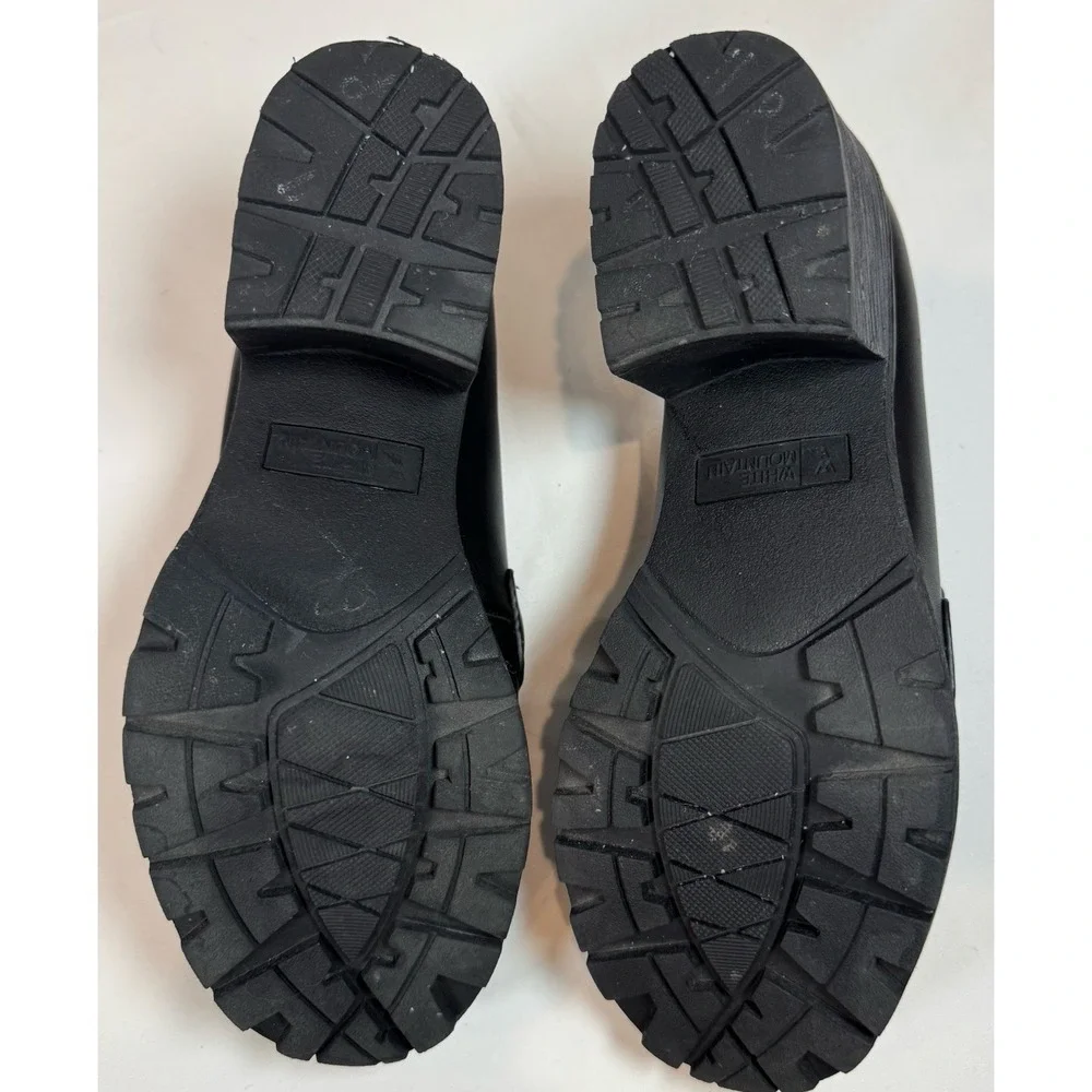 Cliffs by White Mountain Y2K Black Chunky Loafers Sz 7 Slip On Chain Detail